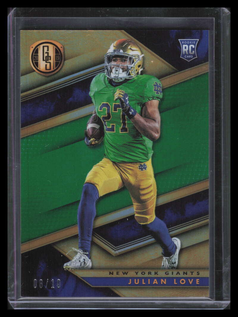2019 Panini Gold Standard Emerald 179 Julian Love Rookie 8/10