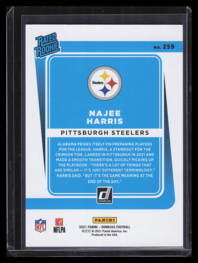 2021 Donruss Press Proof Gold 259 Najee Harris RR Rated Rookie 31/50