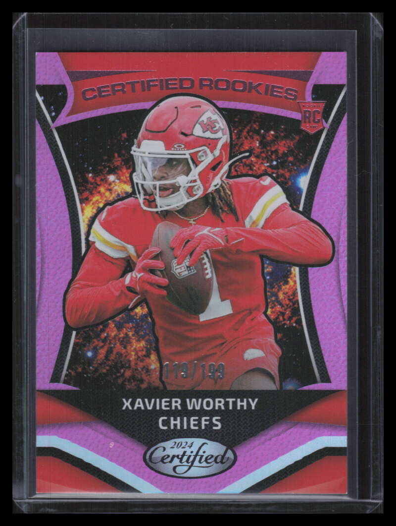 2024 Certified Certified Rookies Mirror Pink 8 Xavier Worthy Rookie 119/199