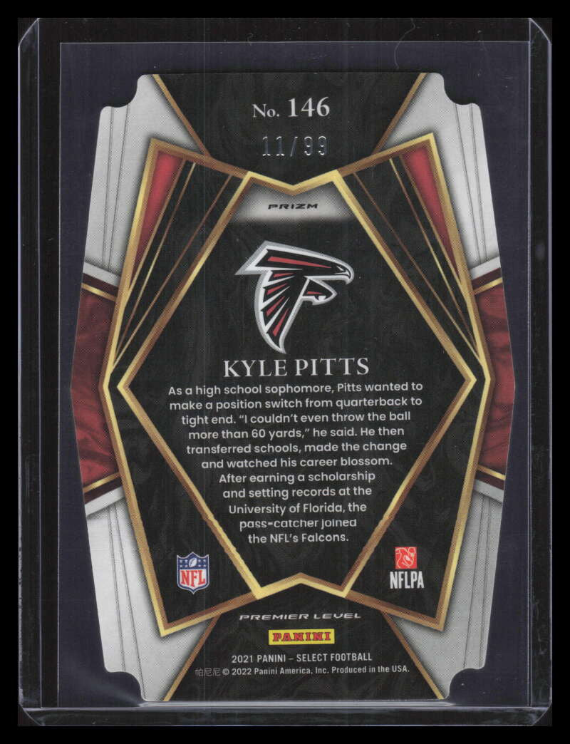 2021 Select Prizm White Die Cut 146 Kyle Pitts Rookie 11/99 Premier Level
