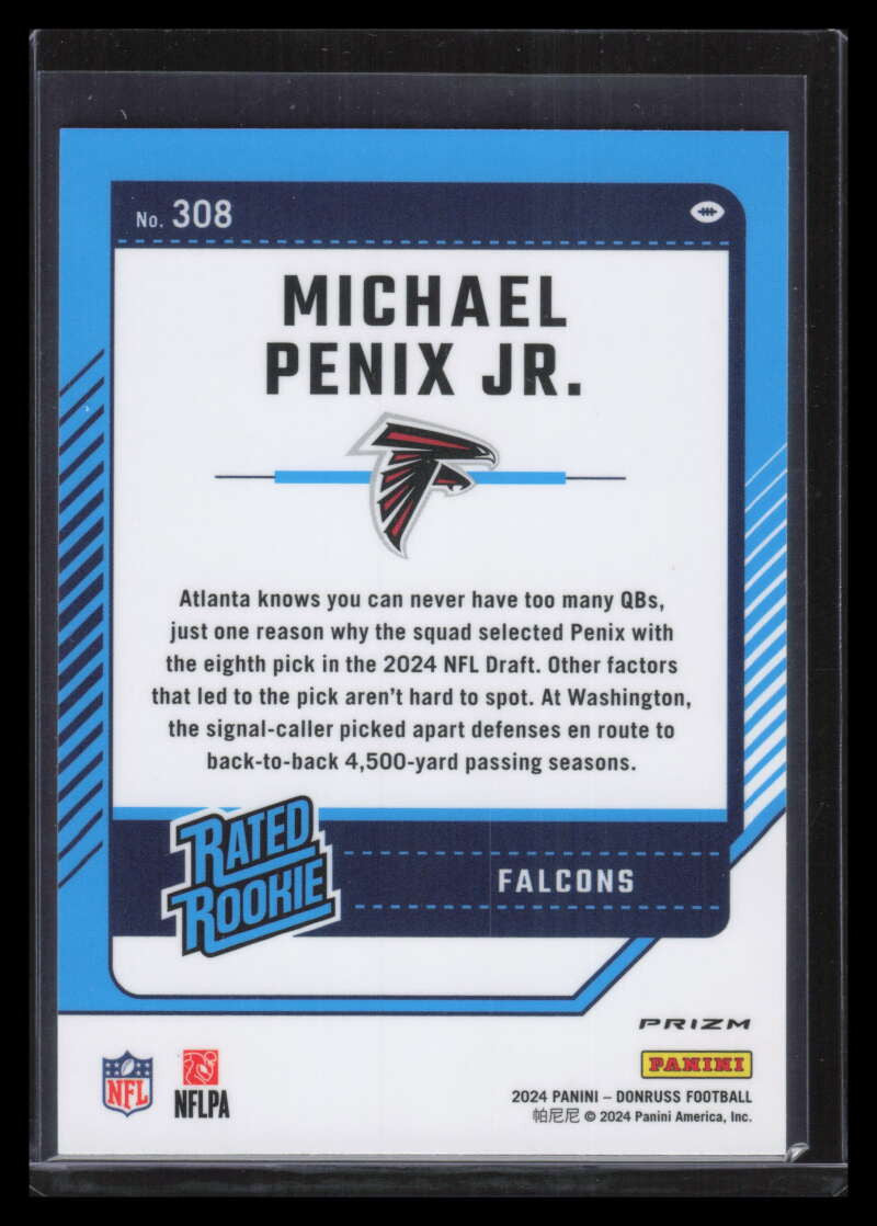 2024 Donruss Optic Rookies Preview Pink 308 Michael Penix Jr. RR Rated Rookie