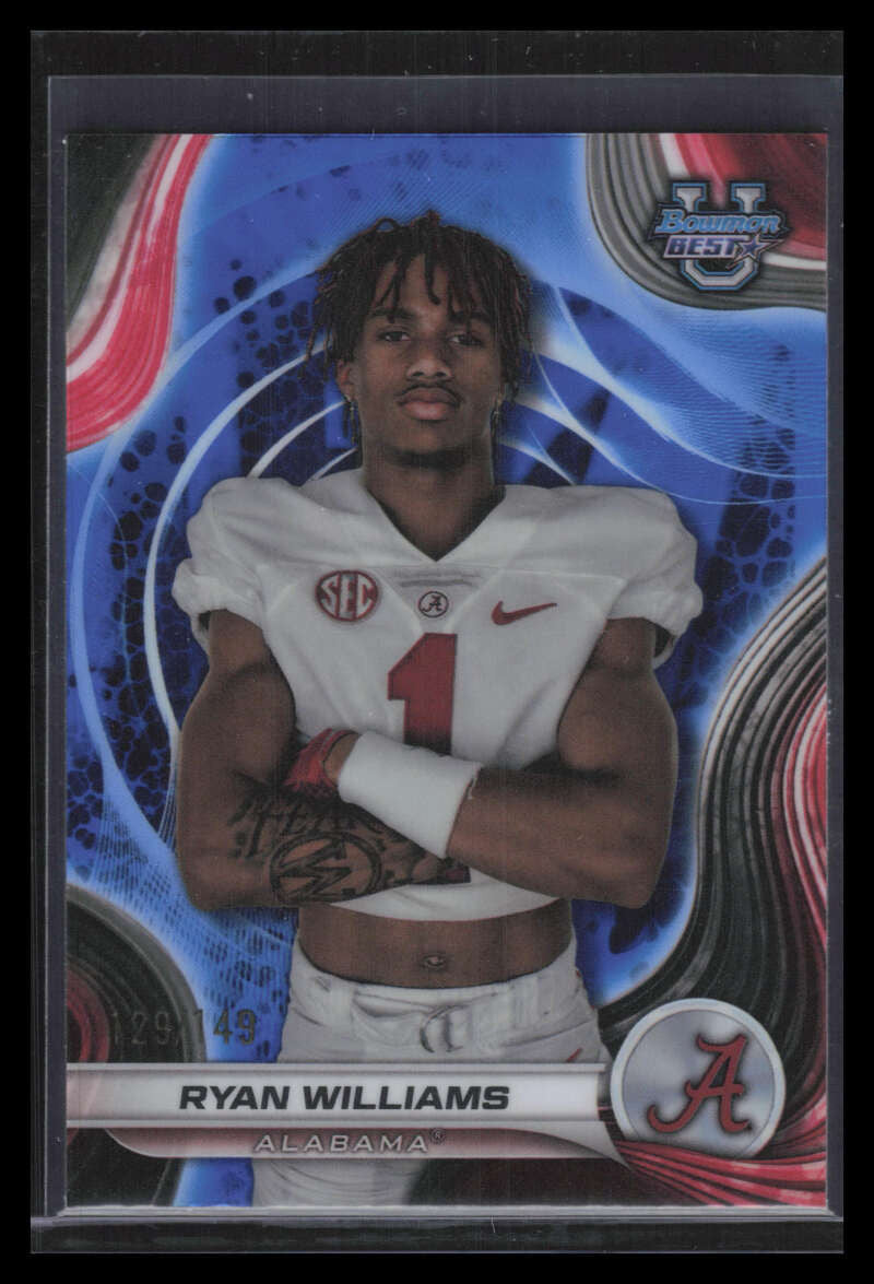 2024 Bowman's Best University Blue Refractor 82 Ryan Williams Rookie 129/149