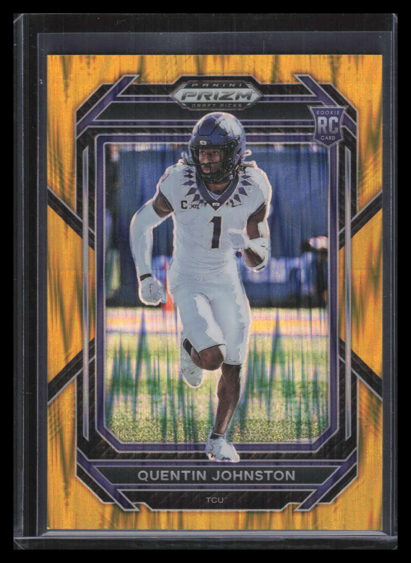 2023 Panini Prizm Draft Gold Flash Refractor 138 Quentin Johnston Rookie 41/49