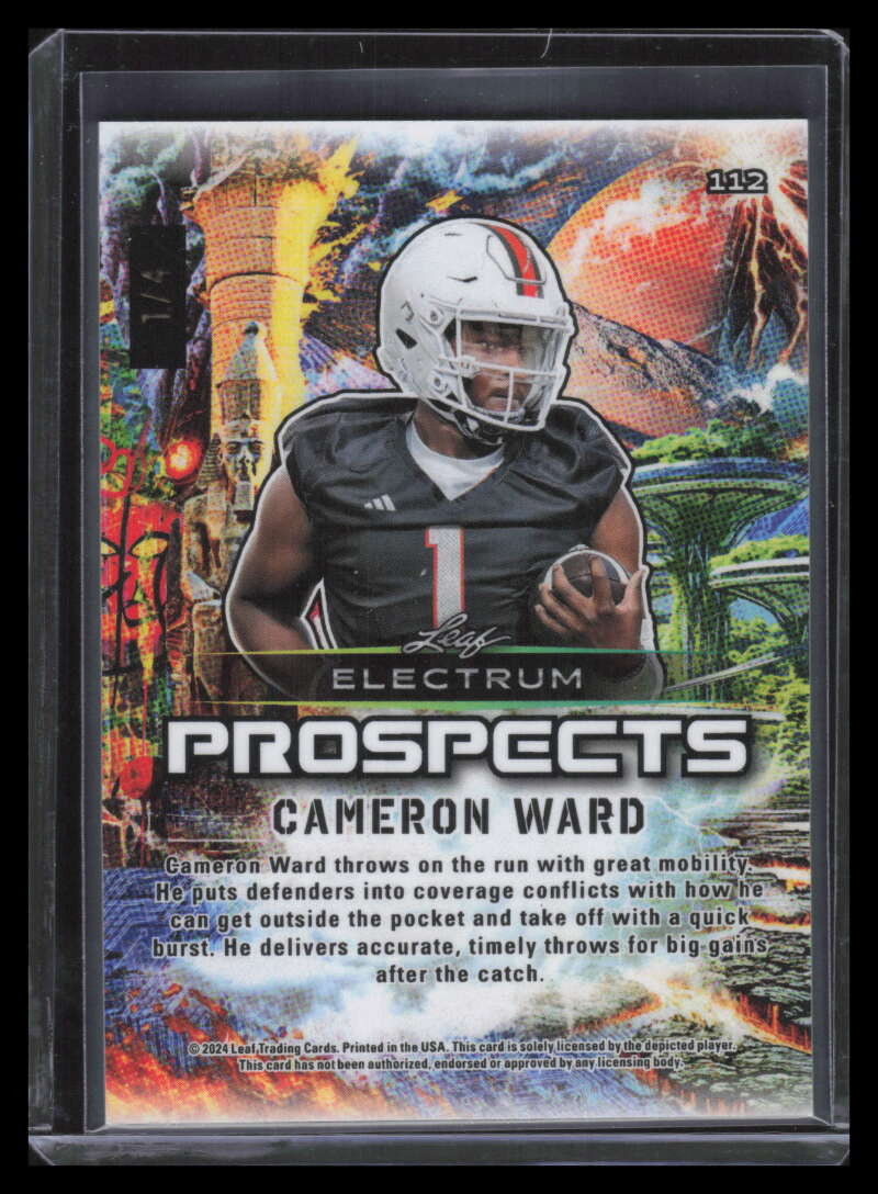 2024 Leaf Electrum Prospects Pink Sparkle 112 Cameron Ward Rookie 1/4