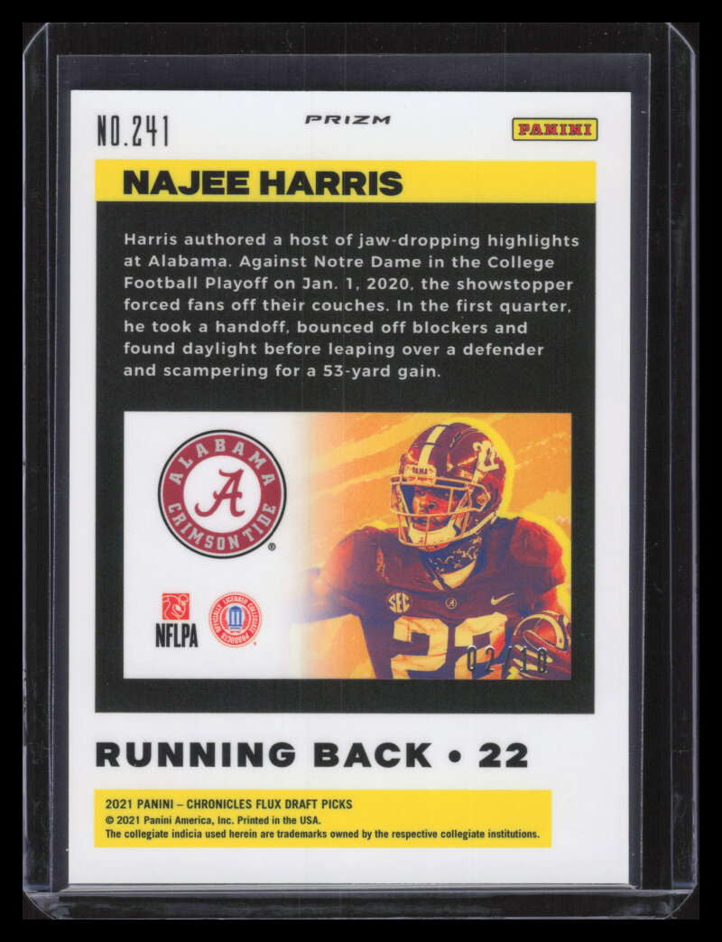 2021 Panini Chronicles Draft Picks Flux Gold 241 Najee Harris Rookie 2/10