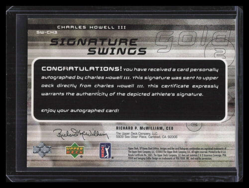 2003 SP Game Used Signature Swings Gold 2 ch3 Charles Howell III Auto 19/35