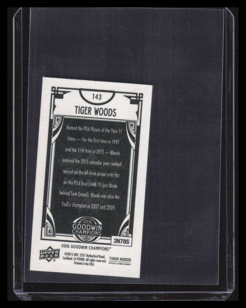 DELETE 161055 2015 Upper Deck Goodwin Champions Mini Canvas 143 Tiger Woods /99