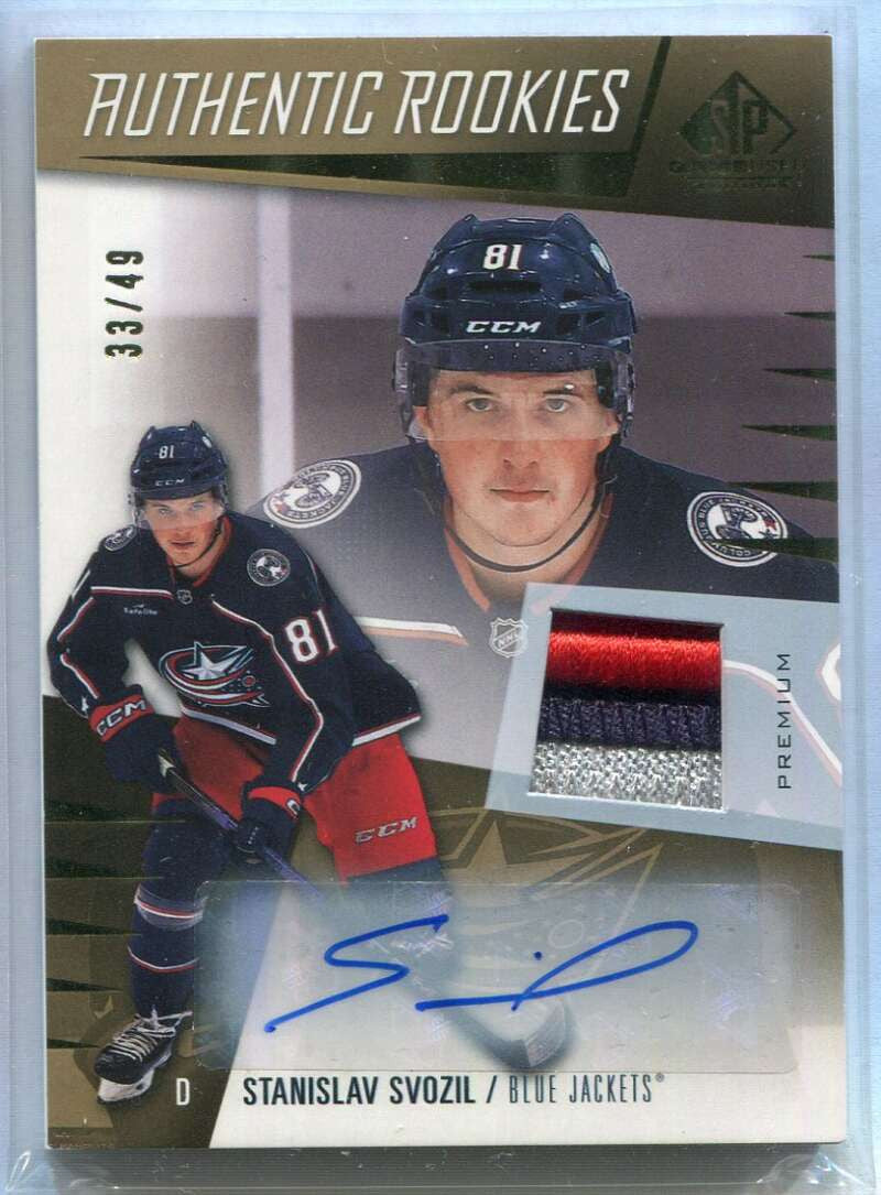 2023-24 SP Game Used Autographs Premium 233 Stanislav Svozil RC Patch Auto 33/49