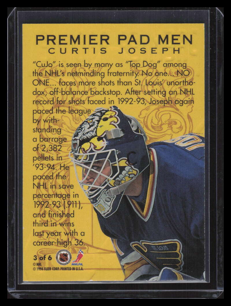 SOLD 161112 1994-95 Ultra Premier Pad Men 3 Curtis Joseph