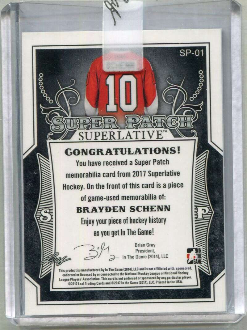 2017-18 ITG Superlative Super Spectrum Copper Brayden Schenn Jumbo Patch 6/6
