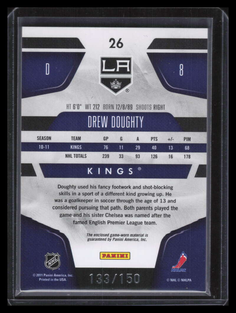 2011-12 Certified Mirror Red Materials Dual 26 Drew Doughty Dual Jersey 133/150