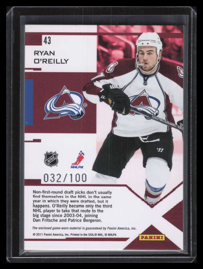 2010-11 Zenith Epix Materials 43 Ryan O'Reilly Jersey 32/100