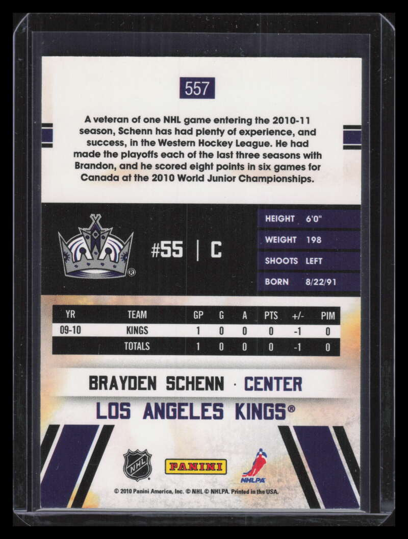 2010-11 Score 557 Brayden Schenn HR Hot Rookies Rookie