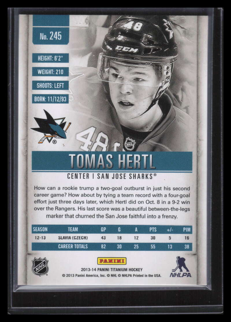 2013-14 Panini Titanium 245 Tomas Hertl Rookie 35/48