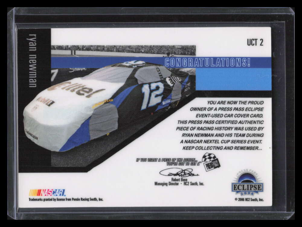 2006 Press Pass Eclipse Under Cover Cars uct2 Ryan Newman Car Cover 74/140
