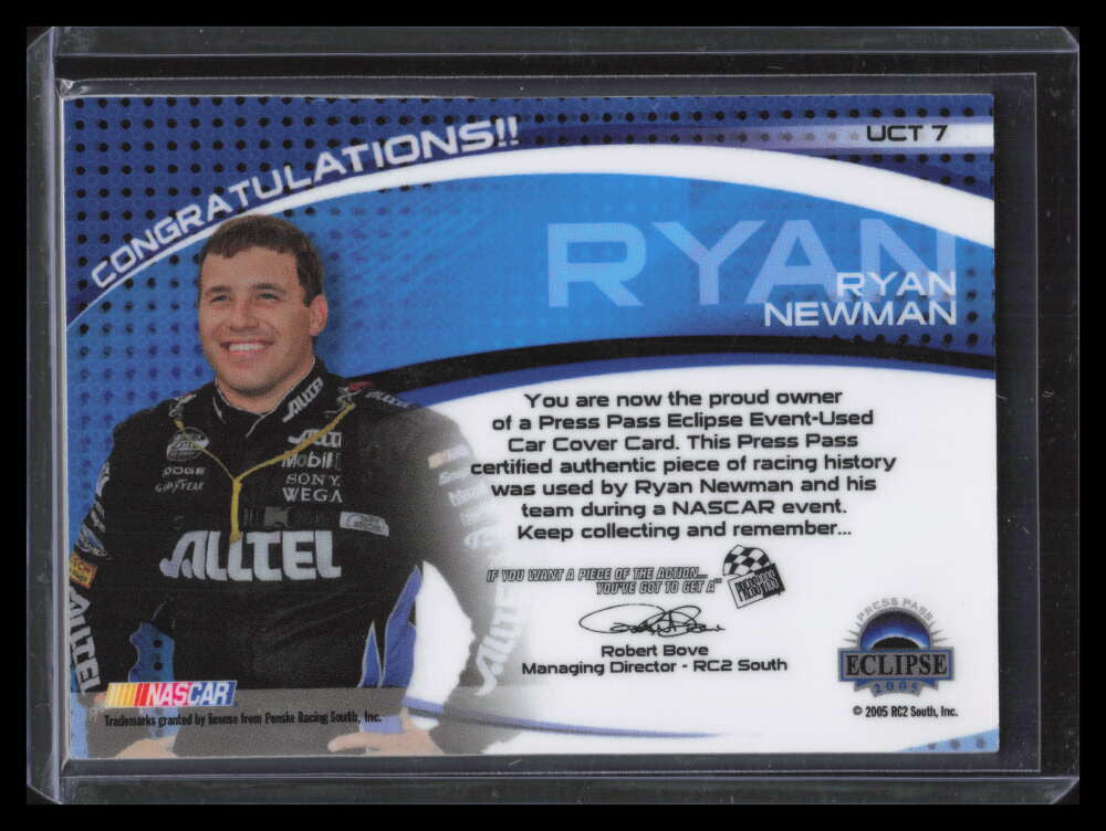 2005 Press Pass Eclipse Under Cover Cars uct7 Ryan Newman Car Cover 53/120