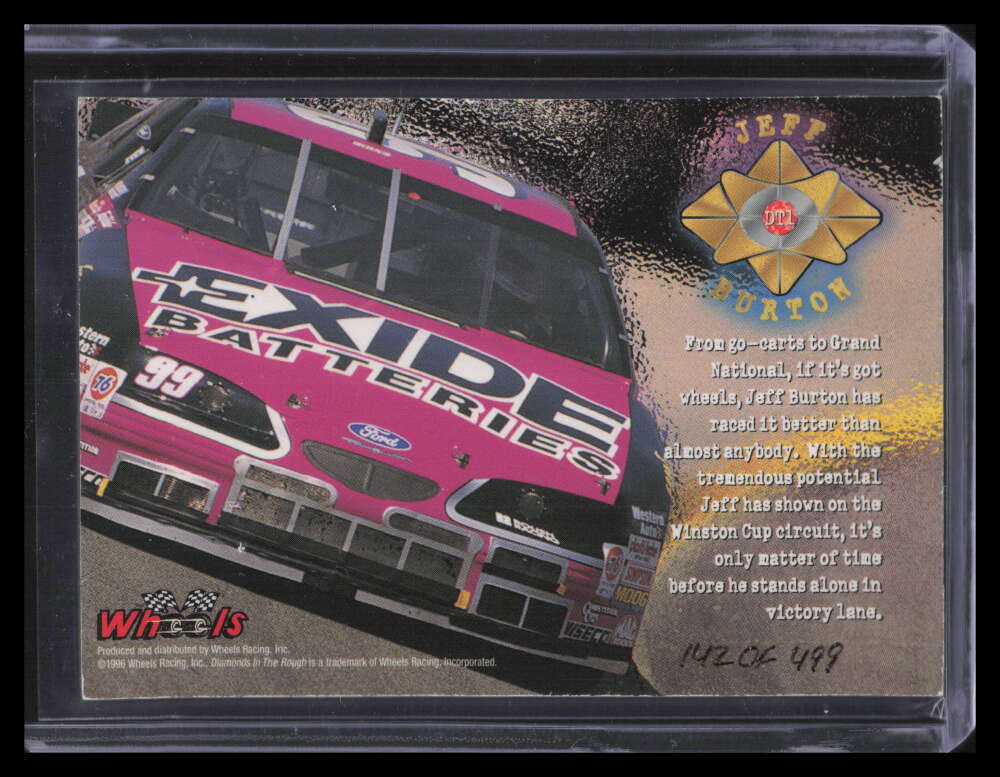 1996 Crown Jewels Elite Diamonds in the Rough Sapphire dr1 Jeff Burton 142/499