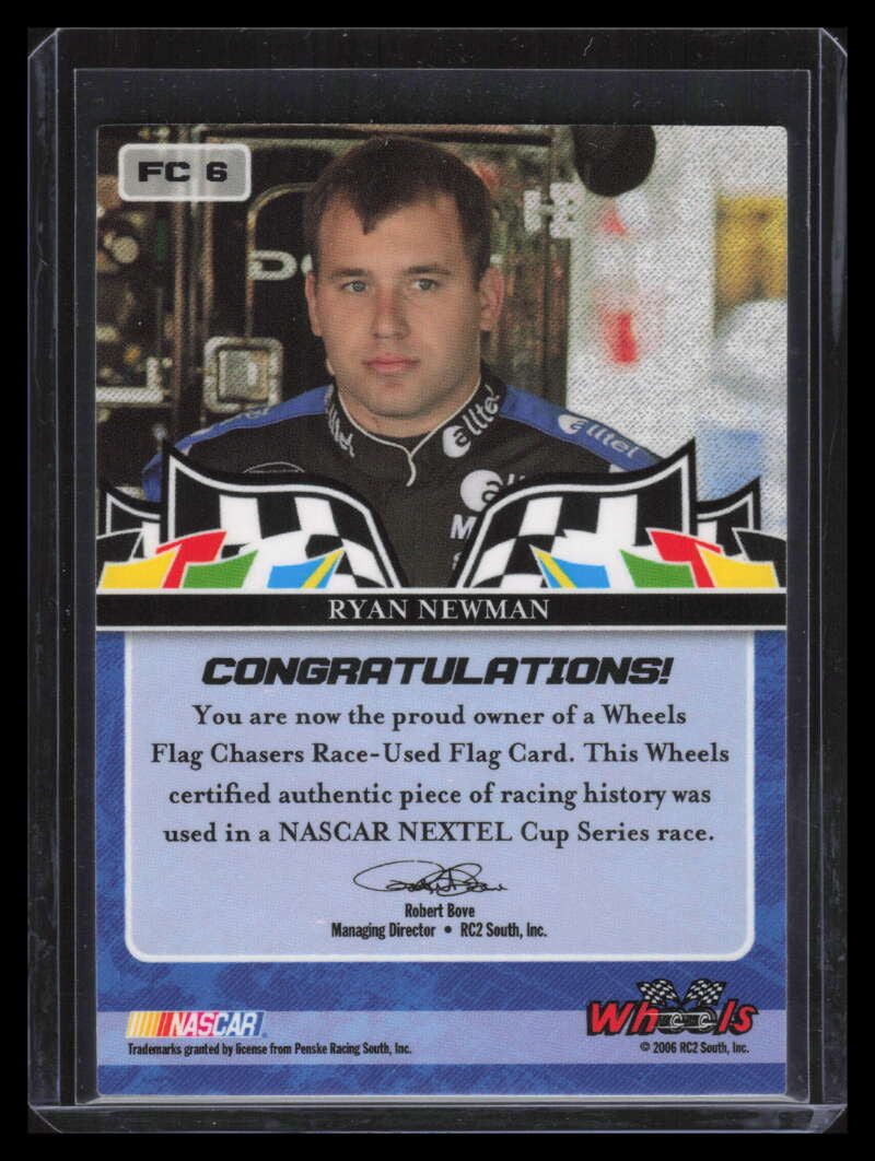 2006 Wheels High Gear Flag Chasers White fc6 Ryan Newman Race Flag 49/110