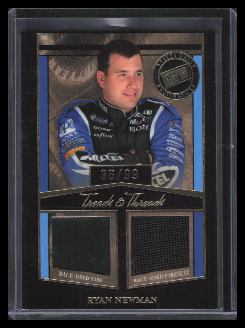 2005 Press Pass Legends Threads and Treads Gold Ryan Newman Tire Firesuit 36/99