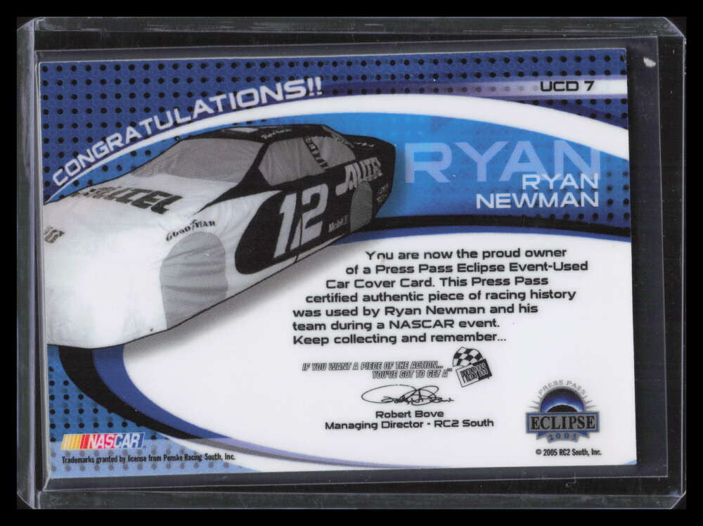 2005 Press Pass Eclipse Under Drivers Holofoil ucd7 Ryan Newman Car Cover 31/100