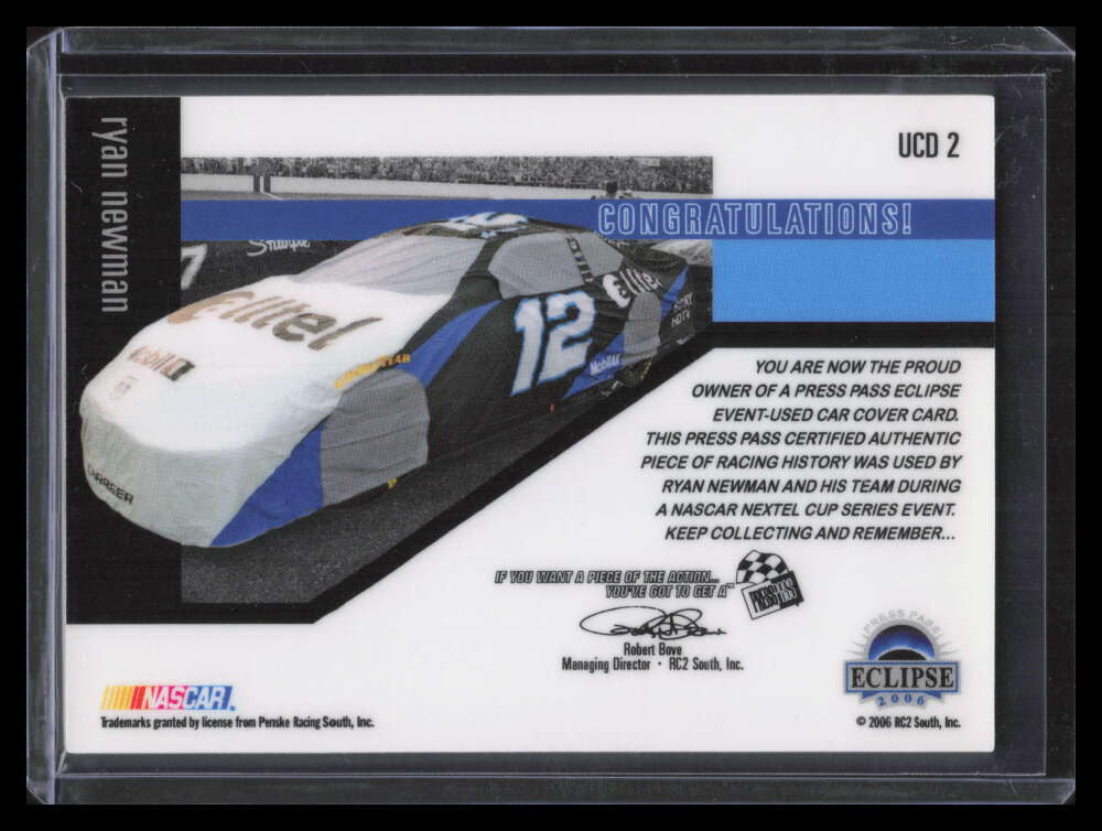 2006 Press Pass Eclipse Under Drivers Holofoil ucd2 Ryan Newman Car Cover 60/100