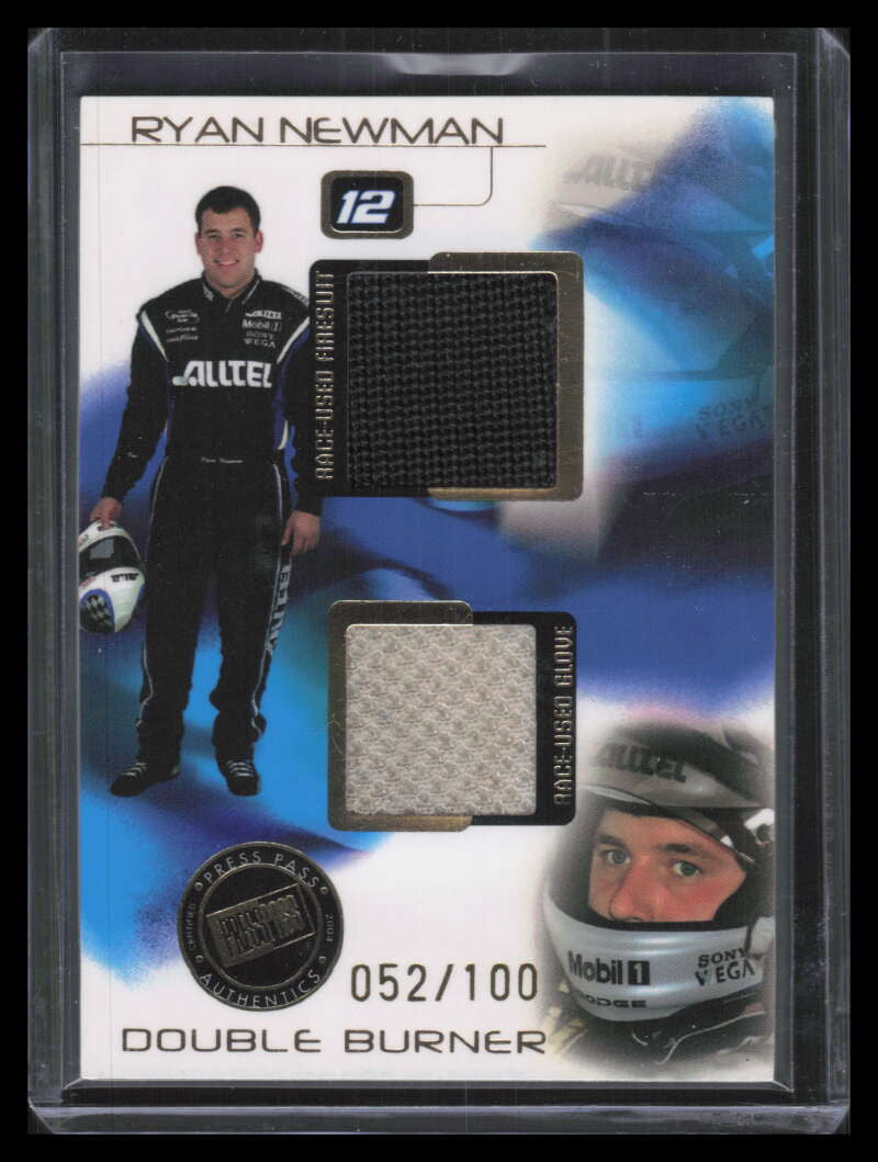 2004 Press Pass Double Burner db2 Ryan Newman Dual Glove Firesuit 52/100