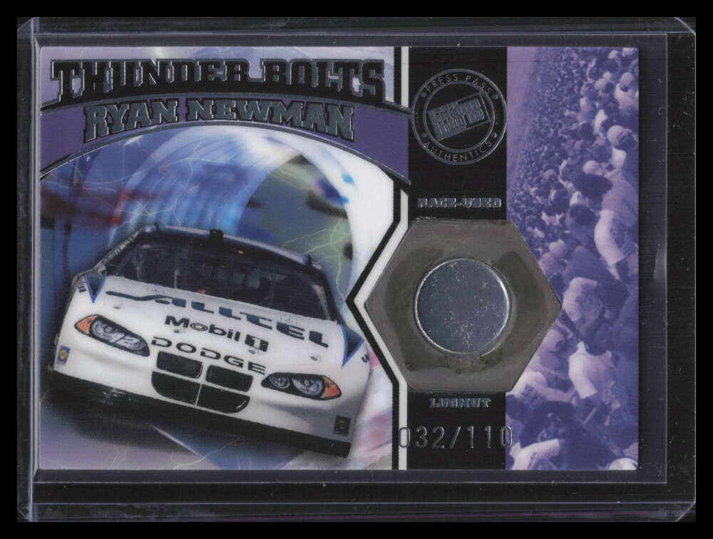 2004 Press Pass Optima Thunder Bolts Cars tbt5 Ryan Newman Lugnut 32/110
