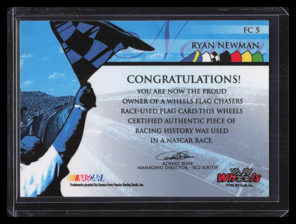 2005 Wheels High Gear Flag Chasers Black fc5 Ryan Newman Race Flag 18/55