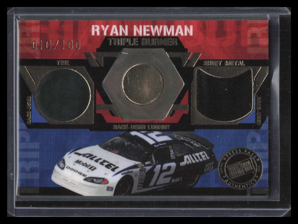 2005 Press Pass Triple Burner Ryan Newman Triple Tire Sheet Metal Lugnut 10/100