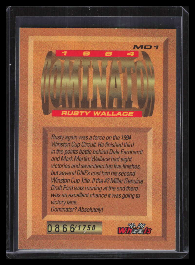 1995 Wheels High Gear Dominators d1 Rusty Wallace 866/1750