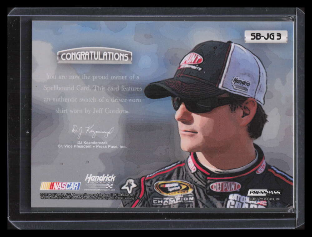 2011 Press Pass Eclipse Spellbound Swatches sbjg3 Jeff Gordon Shirt 46/150