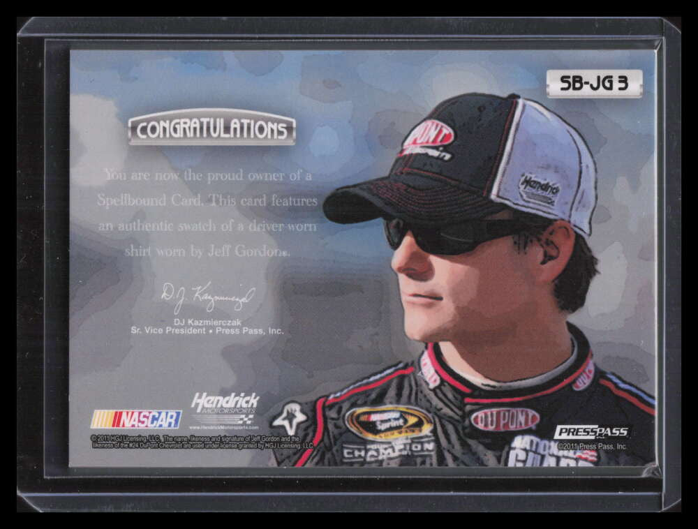 2011 Press Pass Eclipse Spellbound Swatches sbjg3 Jeff Gordon Shirt 48/150
