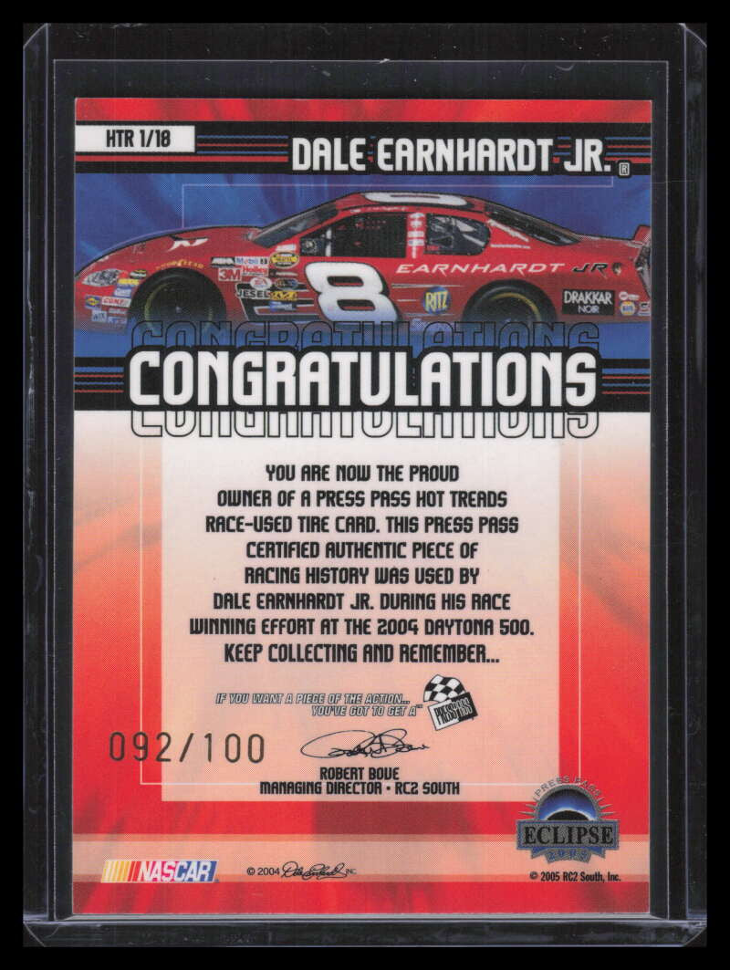 SOLD 161368 2005 Press Pass Hot Treads htr1 Dale Earnhardt Jr. Tire 92/100