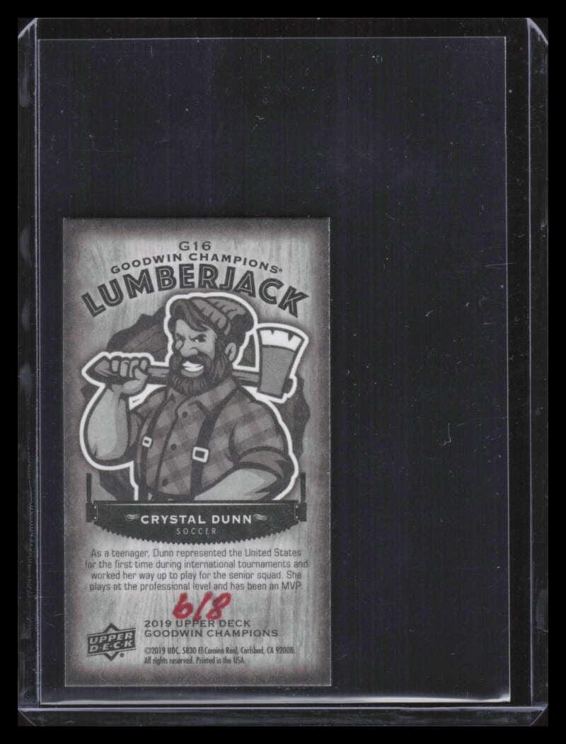 2019 UD Goodwin Champions Goudey Mini Wood Lumberjack Black g16 Crystal Dunn 6/8