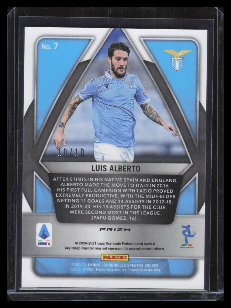 DELETE 161393 2020-21 Panini Spectra Serie A Gold Refractor 7 Luis Alberto 10/10