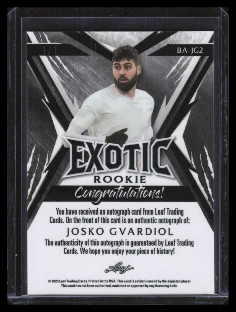 2023 Leaf Exotic Young Stars Snake Prismatic Josko Gvardiol Rookie Auto 1/1