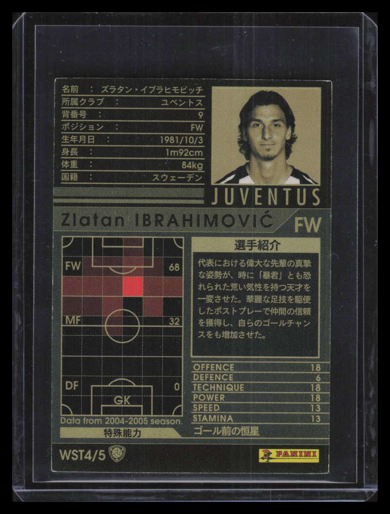 2004-05 Panini WCCF European Clubs World Striker wst4 Zlatan Ibrahimovic