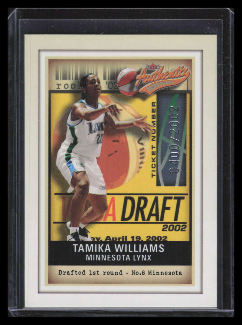 2002 Fleer Authentix WNBA 106 Tamika Williams Rookie 400/2002