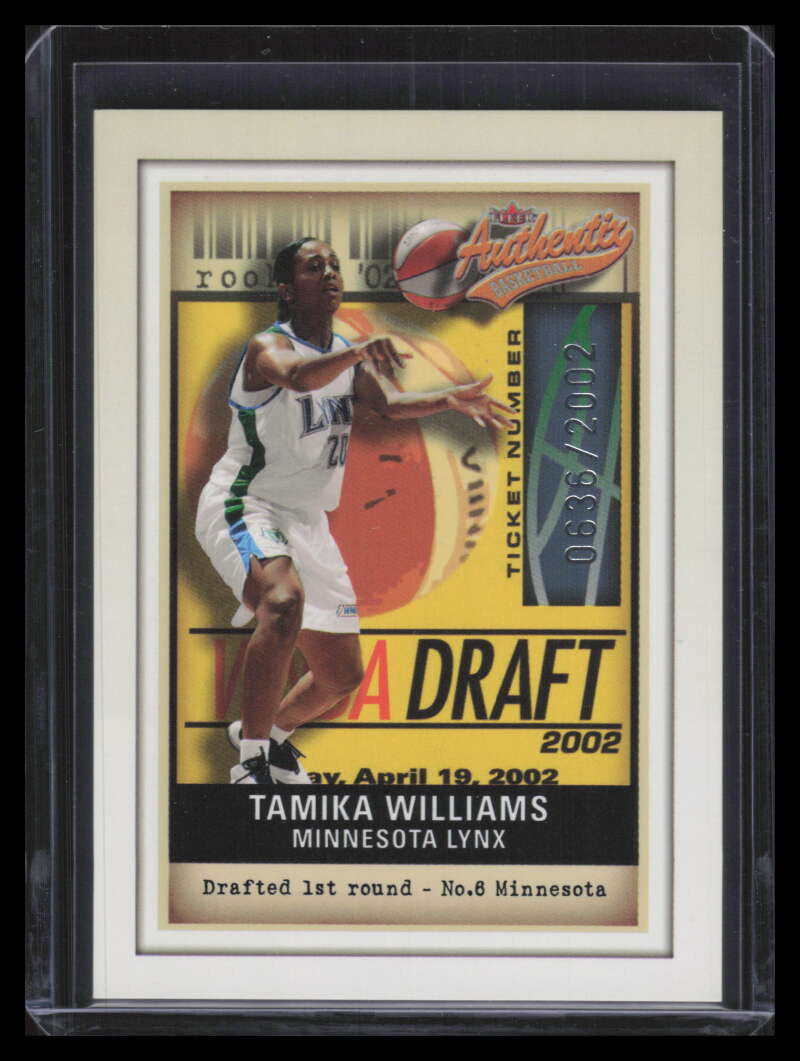 2002 Fleer Authentix WNBA 106 Tamika Williams Rookie 636/2002