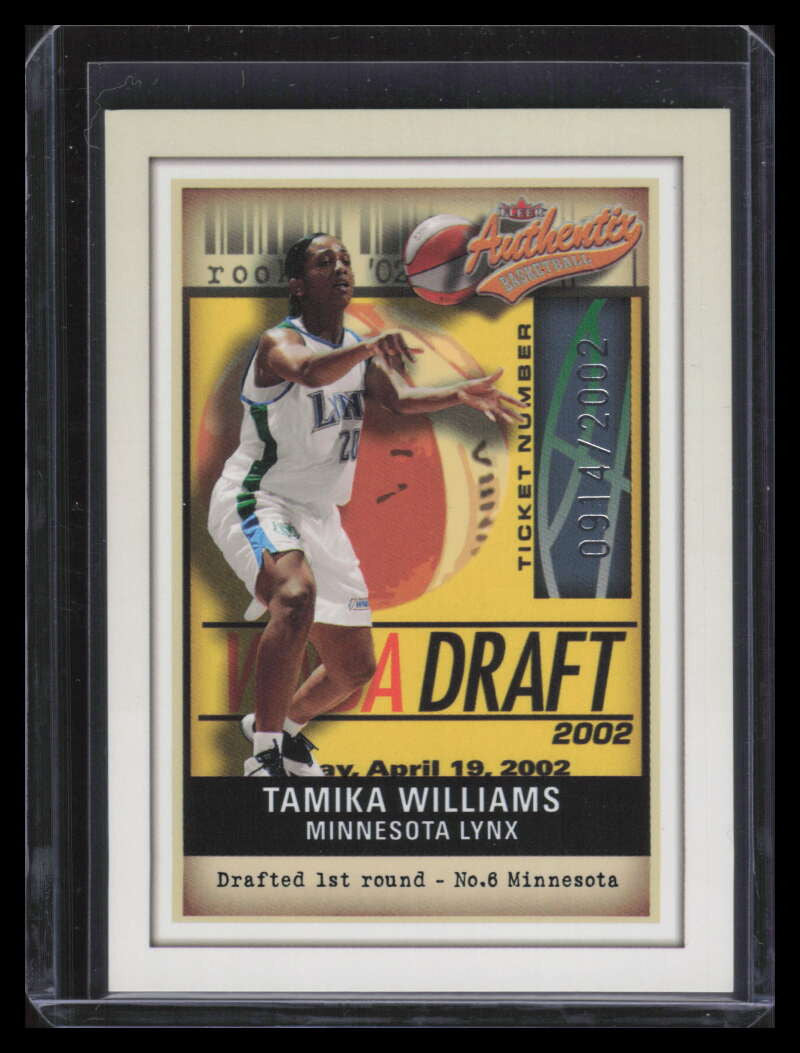 2002 Fleer Authentix WNBA 106 Tamika Williams Rookie 914/2002