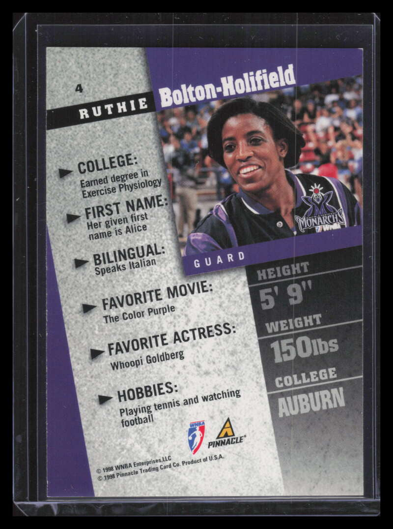 1998 Pinnacle WNBA Arena Collection 4 Ruthie Bolton-Holifield