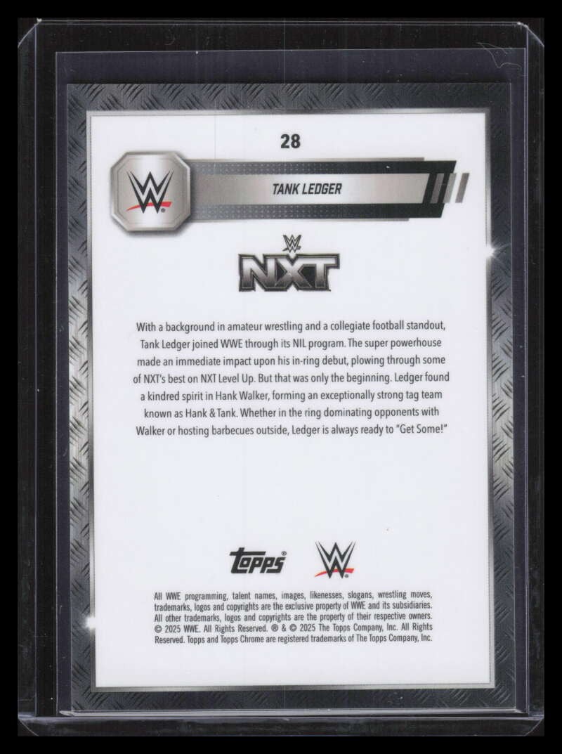 2025 Topps Chrome WWE Orange Refractor 28 Tank Ledger 12/25