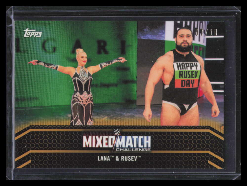 2018 Topps WWE Women's Division Mixed Match Challenge Gold mm8 Lana Rusev 7/10
