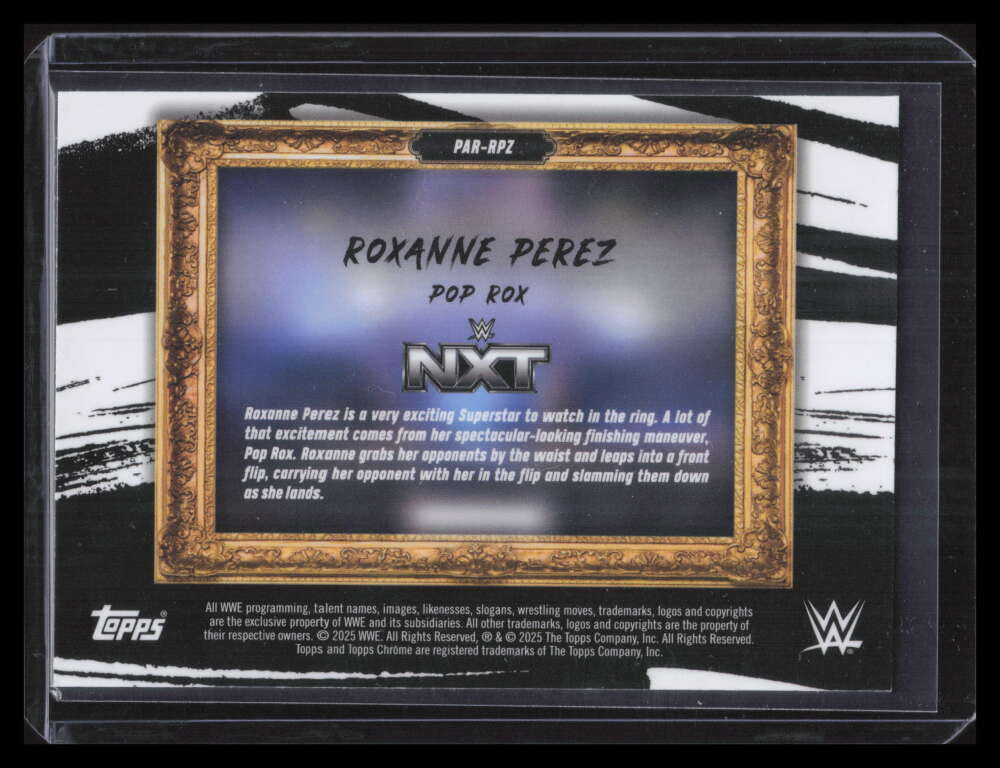 2025 Topps Chrome WWE Paradigm Green Refractor PARRPZ Roxanne Perez 83/99