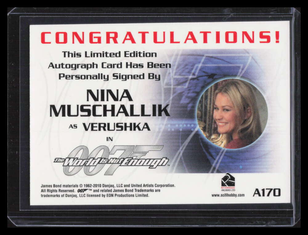 2012 Rittenhouse James Bond 50th Anniversary Autograph a170 Nina Muschallik Auto