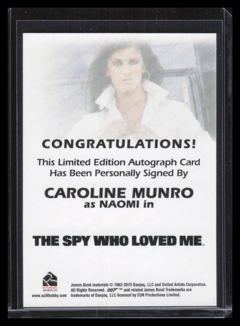 2016 Rittenhouse James Bond Spectre Full Bleed NNO Caroline Munro Auto F05418