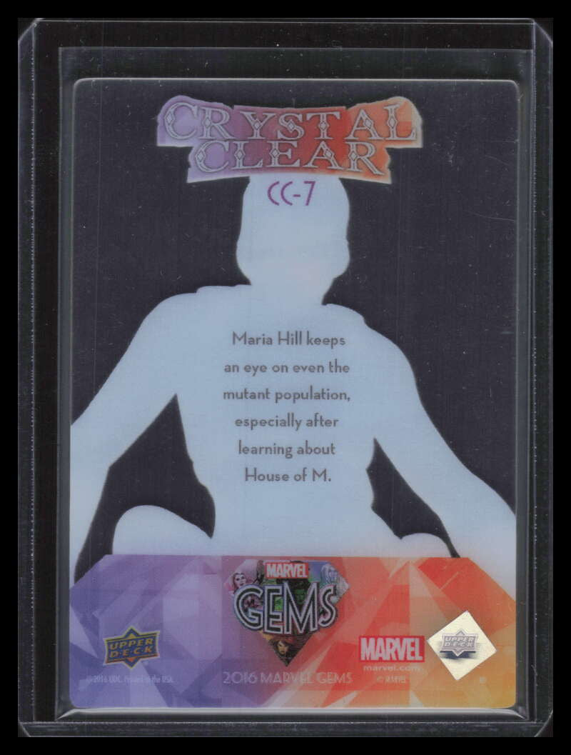 2016 Upper Deck Marvel Gems Crystal Clear cc7 Maria Hill