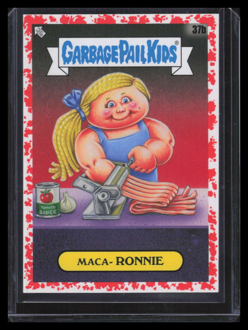2021 Topps Garbage Pail Kids Food Fight Saucy Red 37b Maca-Ronnie 7/75