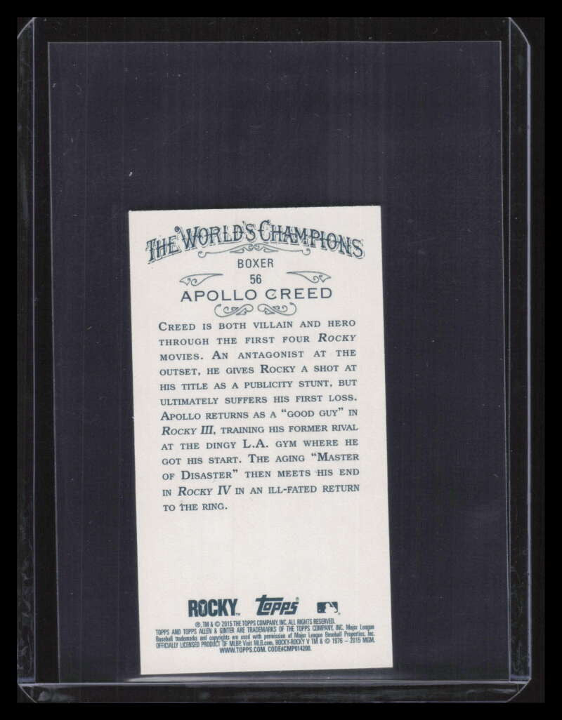2015 Topps Allen and Ginter Mini Black 56 Apollo Creed Carl Weathers