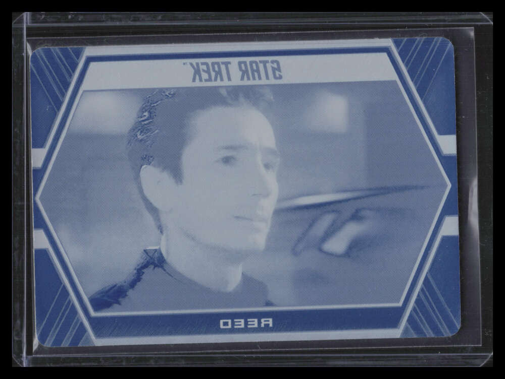 SOLD 161569 2019 Rittenhouse Star Trek Inflexions Printing Plate Cyan 98 Lt. Reed 1/1